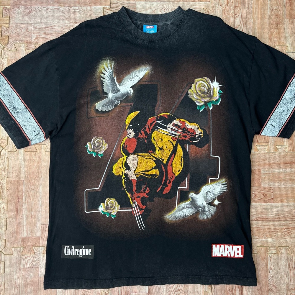 Marvel x Civil Regime Wolverine Shirt Size XL Oversized SOLD OUT ONLINE AOP RARE